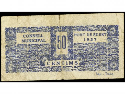 CATALUNYA. 50 Cèntims. 1937. C.M. de PONT DE SUERT. (Rotura 
