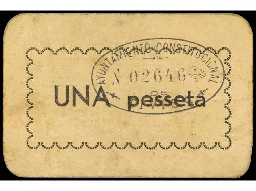 CATALUNYA. 1 Pesseta. 1937. C.M. de TIVISSA. Cartulina. MUY 