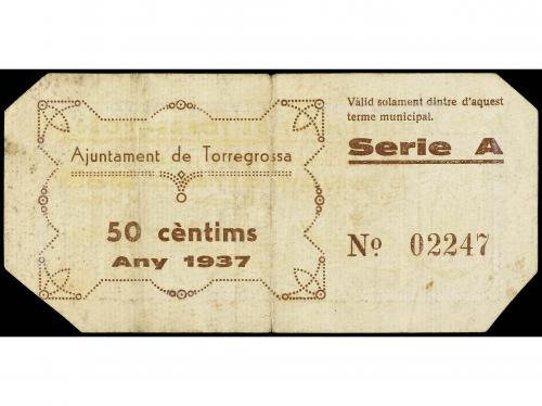 CATALUNYA. 50 Cèntims. Juny 1937. Aj. de TORREGROSSA. (Algo 