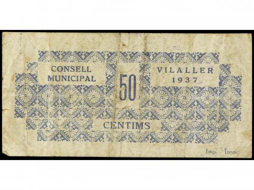 CATALUNYA. 50 Cèntims. 1937. C.M. de VILALLER. (Pequeñas rot