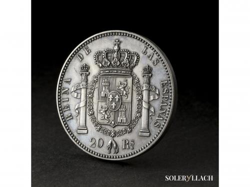 ISABEL II. 20 Reales. 1851. MADRID. 25,35 grs. AR. Prueba n
