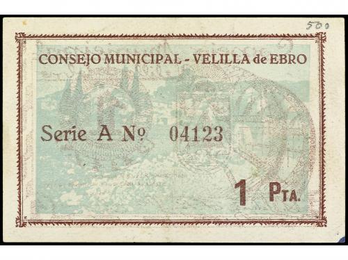 ARAGÓN-FRANJA DE PONENT. 1 Peseta. 24 Noviembre 1937. C.M. d