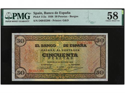 ESTADO ESPAÑOL. Lote 2 billetes 50 Pesetas. 20 Mayo 1938. Pr