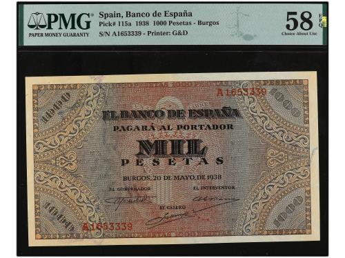 ESTADO ESPAÑOL. Lote 2 billetes 1.000 Pesetas. 20 Mayo 1938.
