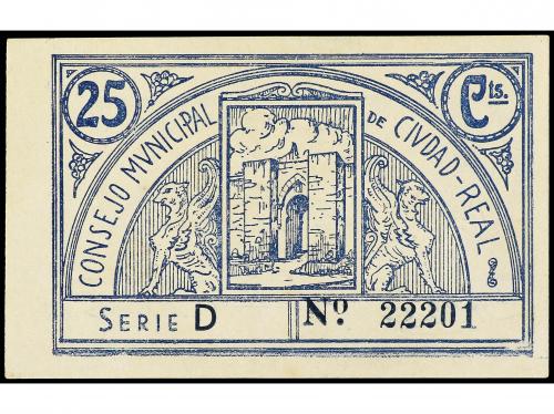 CASTILLA-LA MANCHA. 25 Céntimos. Emisión 1937. C.M. de CIUDA