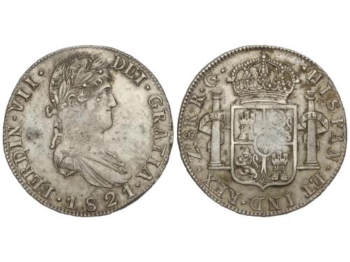 FERNANDO VII. 8 Reales. 1821. ZACATECAS. R.G. 26,68 grs. AC-