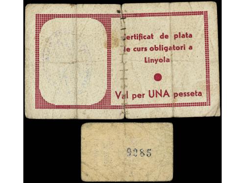 CATALUNYA. Lote 2 billetes 25 Cèntims y 1 Pesseta. 25 Març 1