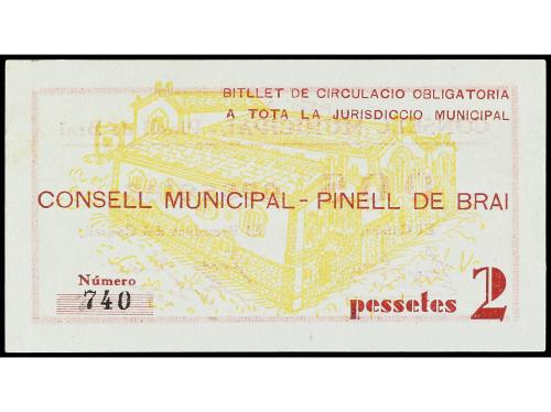 CATALUNYA. 2 Pessetes. C.M. de PINELL DE BRAI. MUY RARO. AT-