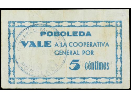 CATALUNYA. 5 Cèntims. C.M. de POBOLEDA. AT-1937. MBC+. 