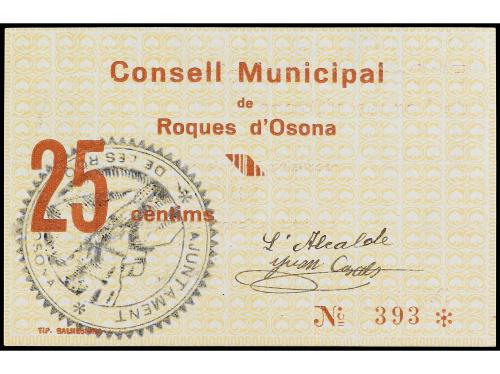 CATALUNYA. 25 Cèntims. 23 Juliol 1937. C.M. de ROQUES D´ OSO