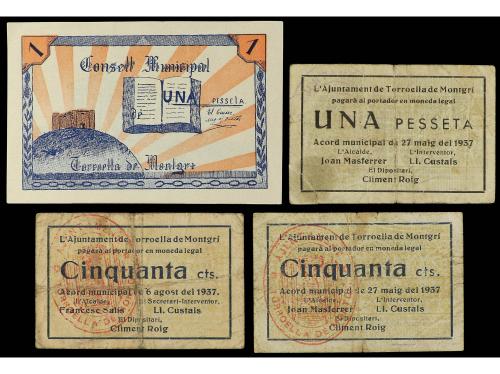 CATALUNYA. Lote 8 billetes 10 Cèntims a 1 Pesseta. 1937. C.M