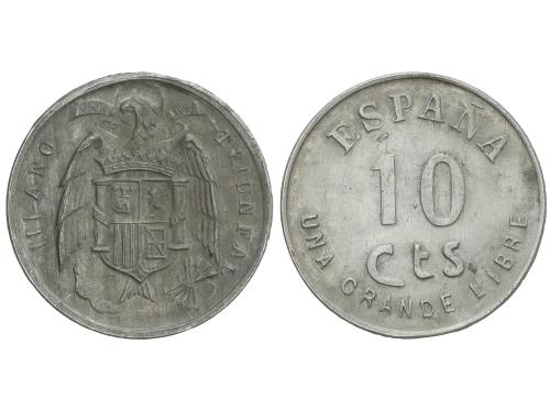 ESTADO ESPAÑOL. 10 Céntimos. III AÑO TRIUNFAL. BURGOS. 4,95 