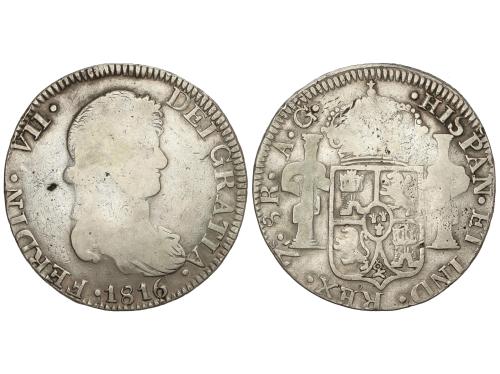 FERNANDO VII. 8 Reales. 1816. ZACATECAS. A.G. 25,55 grs. El 