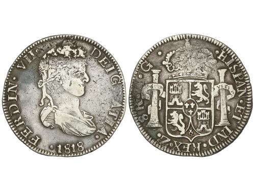 FERNANDO VII. 8 Reales. 1818. ZACATECAS. A.G. 25,63 grs. (Cu