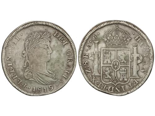 FERNANDO VII. 8 Reales. 1819. ZACATECAS. A.G. 26,30 grs. (Ac