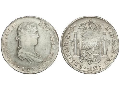 FERNANDO VII. 8 Reales. 1822. ZACATECAS. R.G. 26,53 grs. AC-