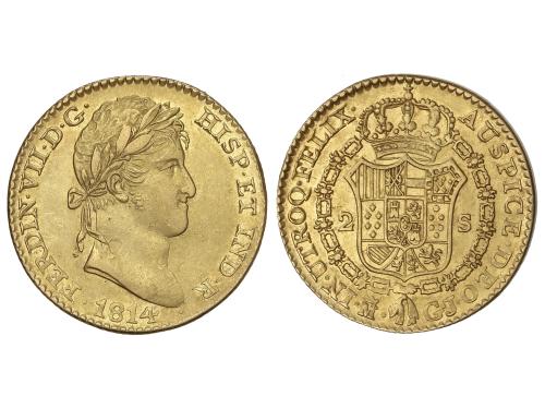 FERNANDO VII. 2 Escudos. 1814. MADRID. G.J. 6,73 grs. Busto 