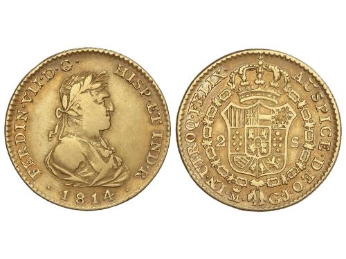 FERNANDO VII. 2 Escudos. 1814. MADRID. G.J. 6,69 grs. Segund