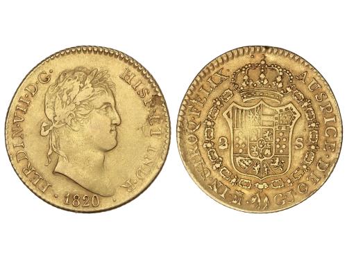 FERNANDO VII. 2 Escudos. 1820. MADRID. G.J. 6,70 grs. Acuñac