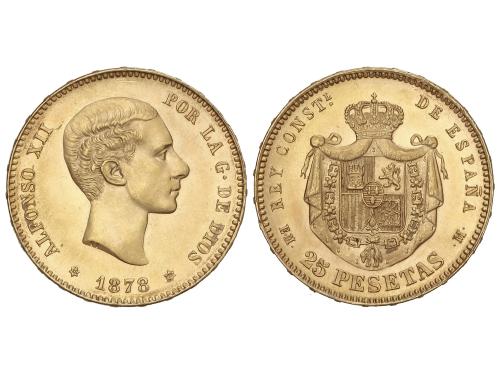 ALFONSO XII. 25 Pesetas. 1878 (*18-78). E.M.-M. (Ínfimas mar