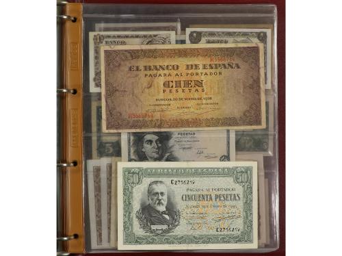 Lote 71 billetes 1 a 1.000 Pesetas. 1925 a 1992. Incluye alg