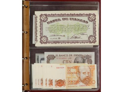 Lote 71 billetes 1 a 1.000 Pesetas. 1925 a 1992. Incluye alg