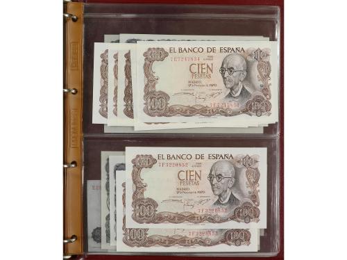 Lote 71 billetes 1 a 1.000 Pesetas. 1925 a 1992. Incluye alg