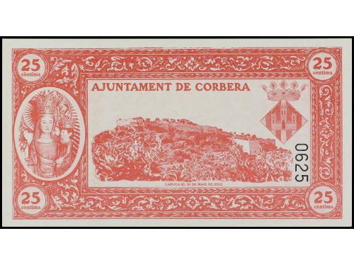 BILLETES LOCALES GUERRA CIVIL. 25 Cèntims d&#39;Euro. 7 Gener 20