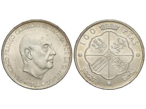 ESTADO ESPAÑOL. Lote 21 monedas 100 Pesetas. 1966 (*19-69). 