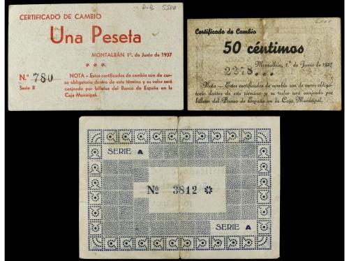 ARAGÓN-FRANJA DE PONENT. Serie 3 billetes 50 Céntimos (2) y 