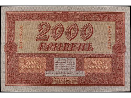 BILLETES EXTRANJEROS. 2.000 Hryven. 1918. UCRANIA. Serie A. 