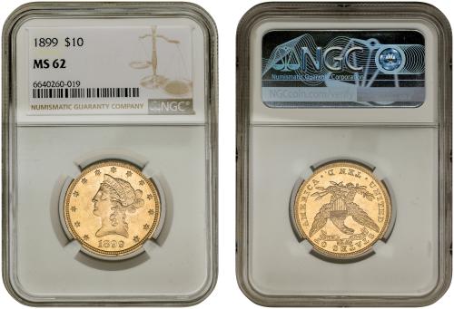 ESTADOS UNIDOS. 10 Dollars. 1899. Encapsulado por NGC MS62 (