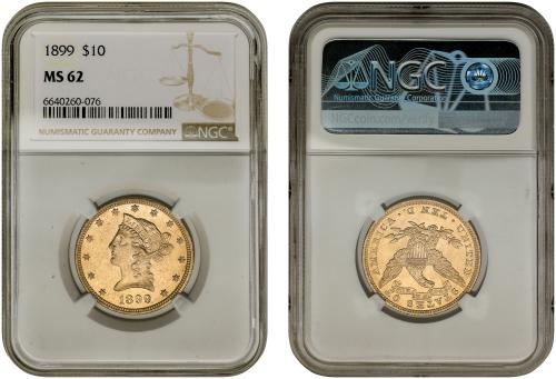 ESTADOS UNIDOS. 10 Dollars. 1899. Encapsulado por NGC MS62 (