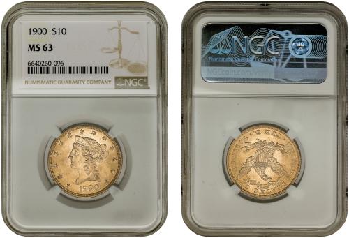 ESTADOS UNIDOS. 10 Dollars. 1900. Encapsulado por NGC MS63 (