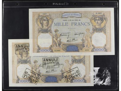 BILLETES EXTRANJEROS. Lote 11 billetes 50 a 1.000 Francs. 19