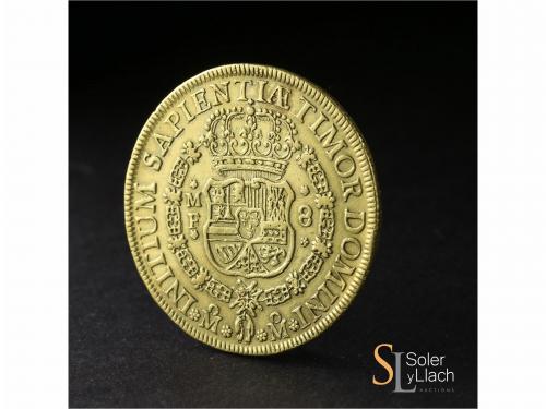 FELIPE V. 8 Escudos. 1739. MÉXICO. M.F. 26,88 grs. (Pequeños