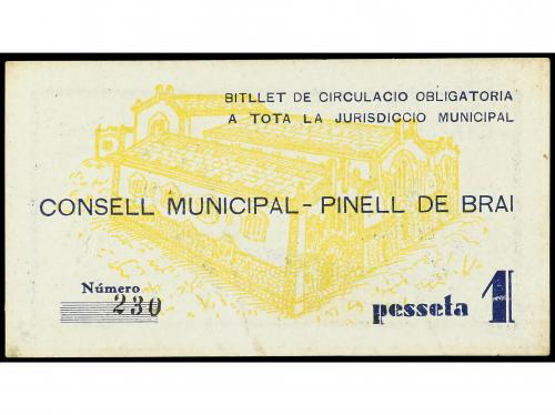 CATALUNYA. 1 Pesseta. C.M. de PINELL DE BRAI. RARO. AT-1838;