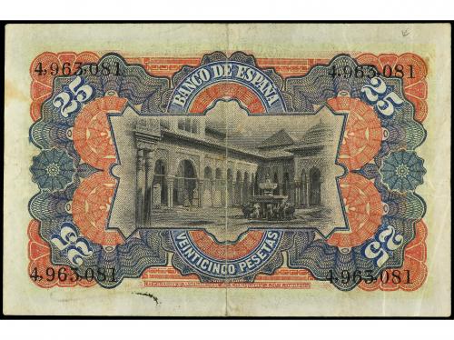 BANCO DE ESPAÑA. Lote 2 billetes 25 Pesetas. 15 Julio 1907. 