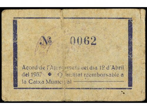CATALUNYA. 50 Cèntims. 12 Abril 1937. Aj. de CANTALLOPS. Car