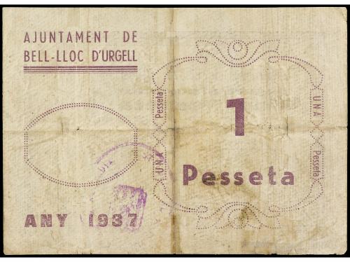 CATALUNYA. 1 Pesseta. 1937. Aj. de BELL-LLOC D´ URGELL. Nume