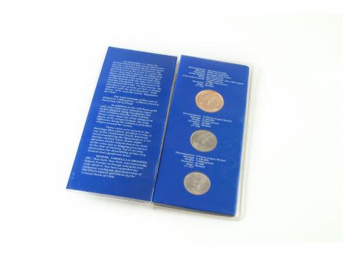 CHILE. Set 3 monedas 5, 10 y 100 Pesos. 1976. AU. 20,36 grs.