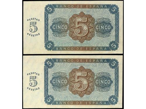 ESTADO ESPAÑOL. Lote 2 billetes 5 Pesetas. 10 Agosto 1938. S