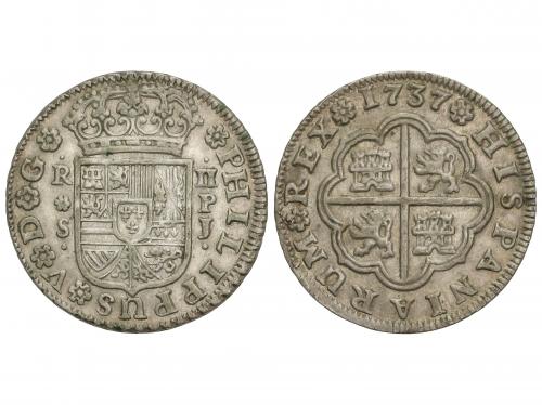 FELIPE V. 2 Reales. 1737. SEVILLA. P.J. 5,9 grs. AC-998. EBC