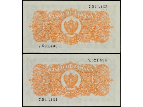 ESTADO ESPAÑOL. Lote 2 billetes 5 Pesetas. 18 Julio 1937. Po