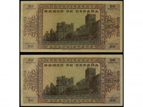 ESTADO ESPAÑOL. Lote 2 billetes 50 Pesetas. 20 Mayo 1938. Ca