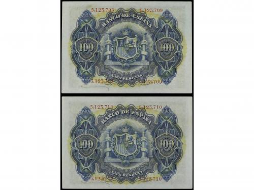 BANCO DE ESPAÑA. Lote 2 billetes 100 Pesetas. 30 Junio 1906.