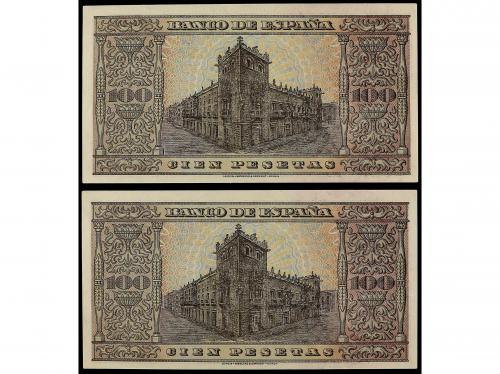 ESTADO ESPAÑOL. Lote 2 billetes 100 Pesetas. 20 Mayo 1938. C