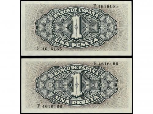 ESTADO ESPAÑOL. Lote 2 billetes 1 Peseta. 4 Septiembre 1940.