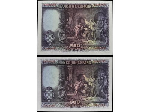 GUERRA CIVIL, ZONA REPUBLICANA. Lote 2 billetes 500 Pesetas.