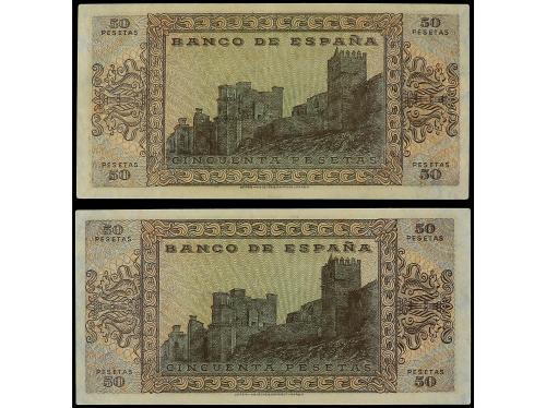 ESTADO ESPAÑOL. Lote 2 billetes 50 Pesetas. 22 Mayo 1938. Ca